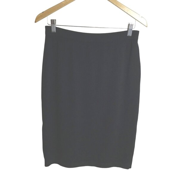 ST. JOHN Collection Santana Knit Knee Basic Straight Skirt S8 Black Classic - Picture 1 of 5